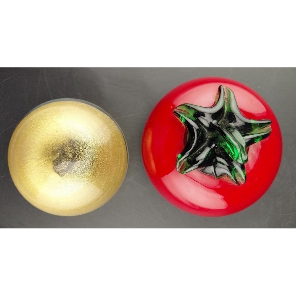 MURANO paperweights tomato & gold dust
